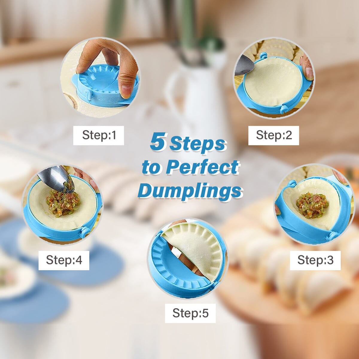 3-Piece Set: Perfect Dumpling Ravioli Empanadas Pie Pastry Maker Mold Dough Press