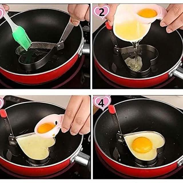 5-Pieces Set: Fried Egg Mold Pancake Rings Shaped
