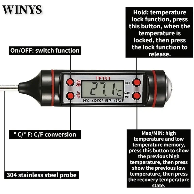 2-Piece Set: Multi-functional Thermometer Pen with High Accuracy and Instant Read