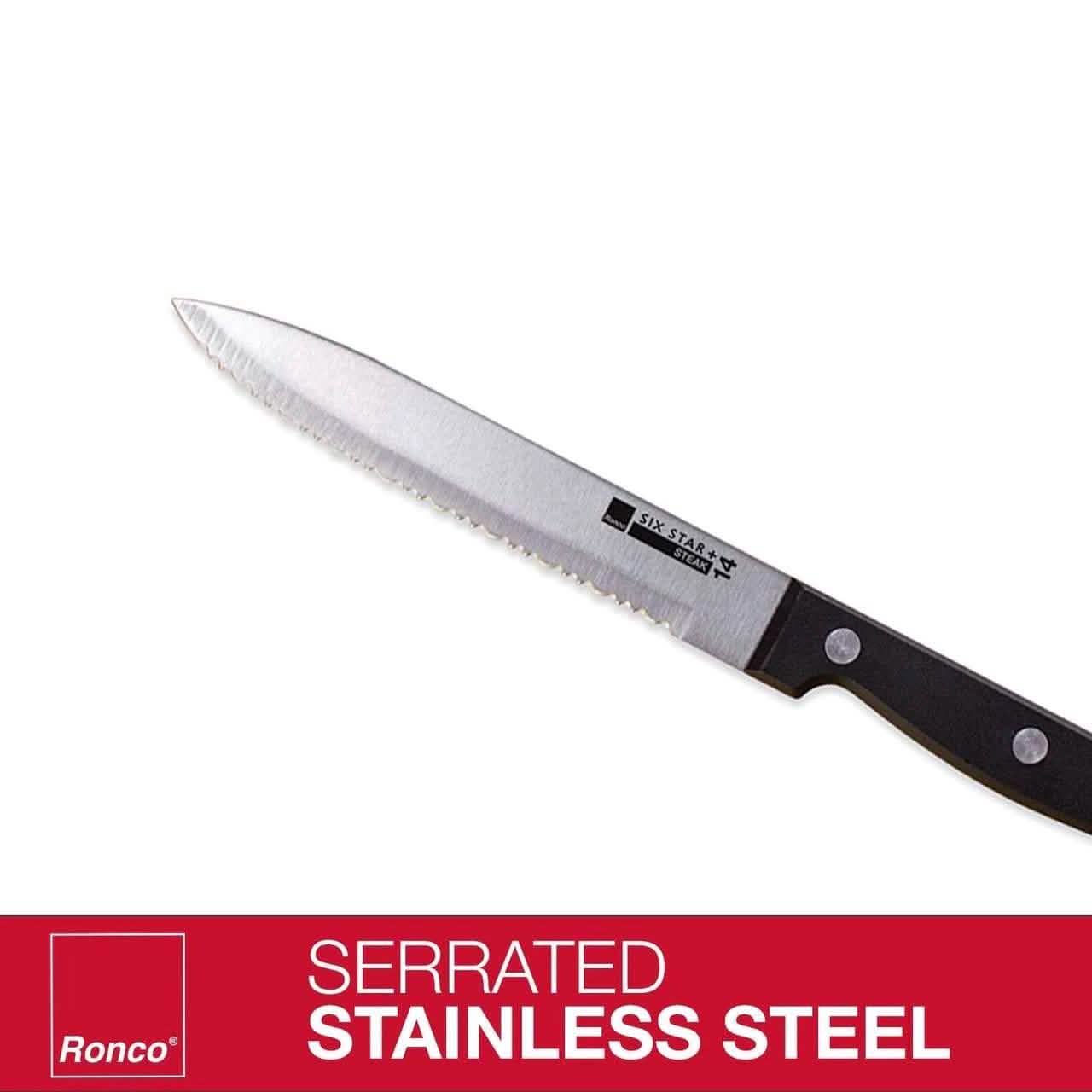 4-Piece Set: Steak Knife Set Stainless-Steel Serrated Blades