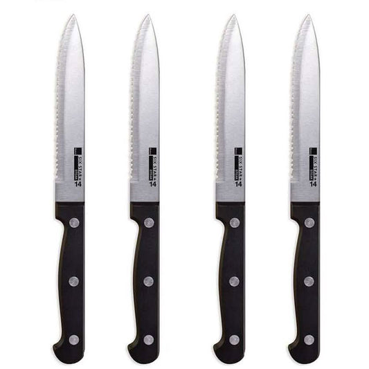 4-Piece Set: Steak Knife Set Stainless-Steel Serrated Blades